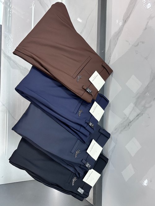 Zegna Premium Flannel Relaxed Dress Pants