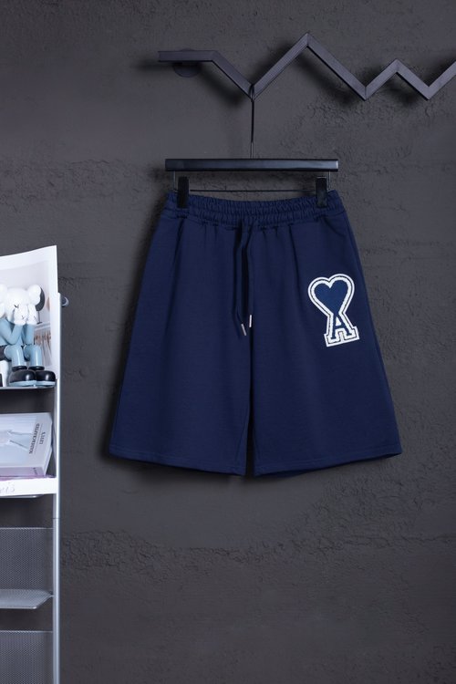 Ami Heavy Navy Cotton Shorts