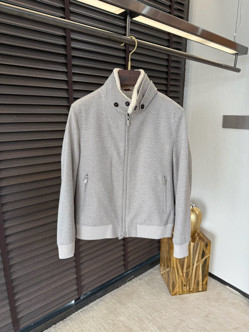 Loewe Business Casual Collared Jacket with Furry Collar