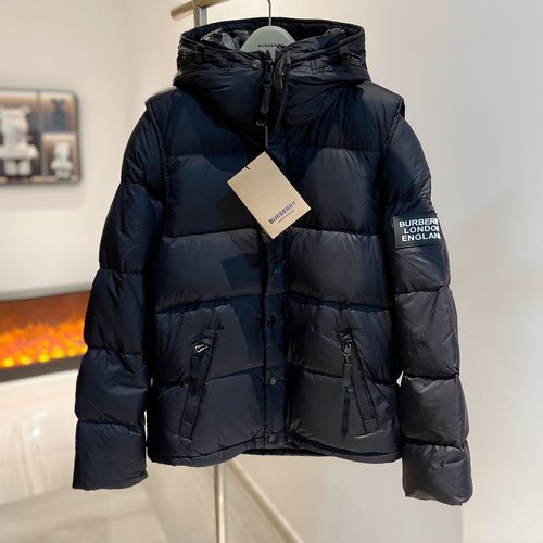 Burberry Detachable Sleeve Down Jacket with Vintage Lining