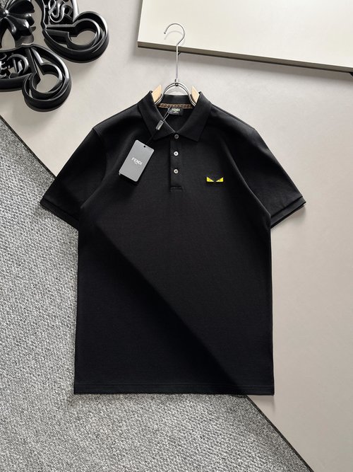 Fendi Classic Breathable Polyester Polo Shirt with Logo