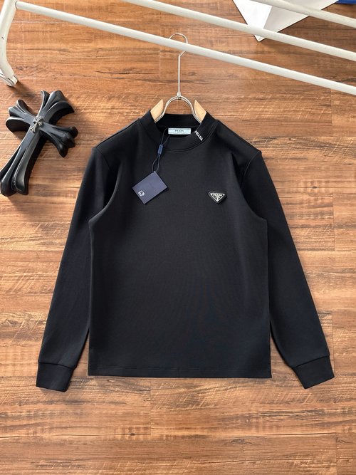 Prada Stylish Casual Long-Sleeve T-Shirt with Return Option