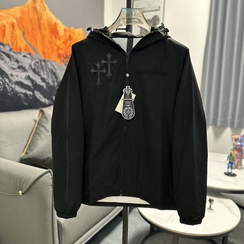 Chrome Hearts Edgy Black Hoodie with Cross and Horsehoe Embroidery Accents