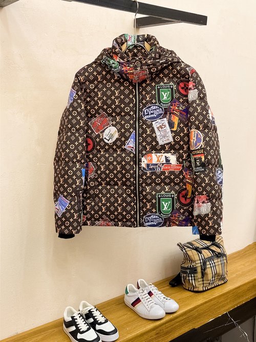 Louis Vuitton Premium Down Jacket with Logo and Colorful Design