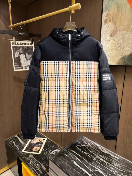 Burberry Premium Down Jacket with 90% Down, Colorful Design