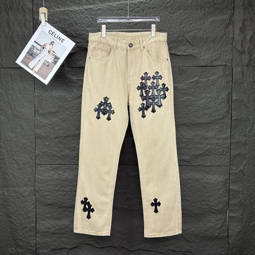 Chrome Hearts Chrome Hearts Miami Limited Black Cross Patch Loose Jeans
