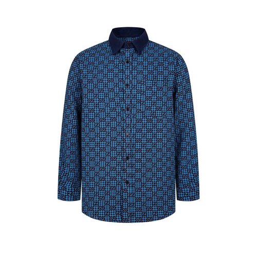 Gucci Double G Jacquard Long-Sleeve Shirt (Double G Patterned Long-Sleeve Shirt)