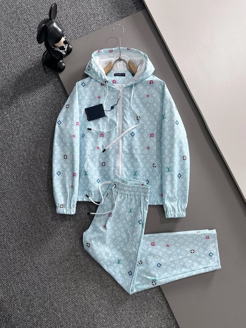 Louis Vuitton Imported Hooded Spliced Suit