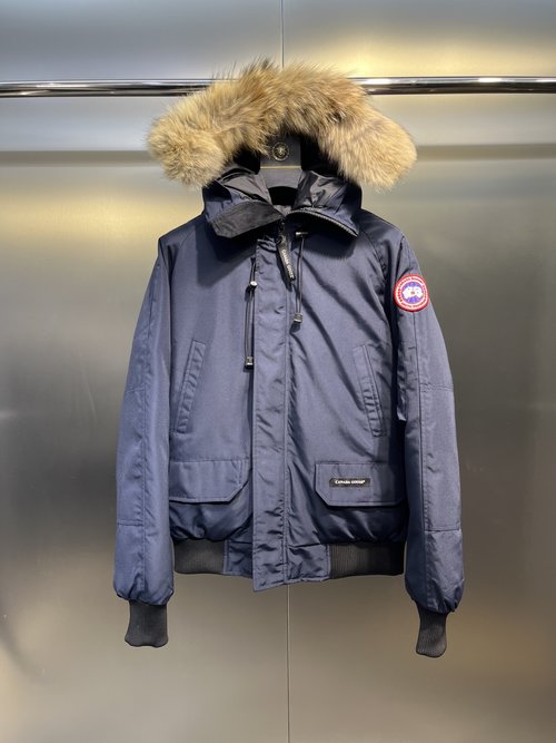 Hermes Waterproof Down Jacket with Wolf Fur Collar