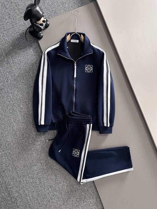 Loewe High-Quality Spliced Zip-Up Leisure Set