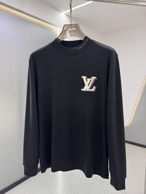 Louis Vuitton Embroidery Logo Baby Fleece Undershirt, Black & White