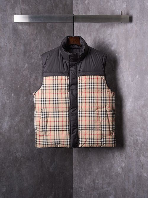 Burberry Double-Sided Down Vest with Horse Embroidery