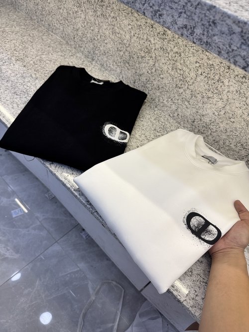 Dior Cotton Round Neck Sweatshirt with Icon Embroidery