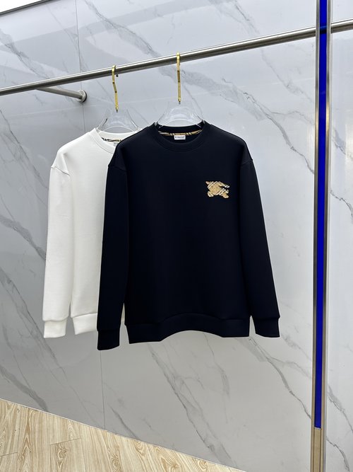 Burberry Embroidered Round Neck Pullover Sweatshirt
