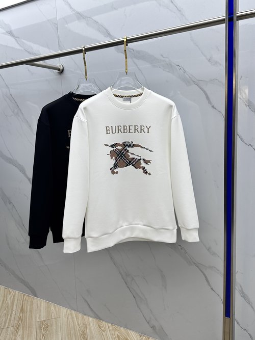 Burberry Embroidered Round Neck Pullover Sweatshirt