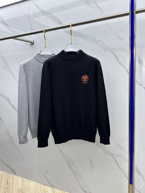 Hermes Classic Knitted Wool Sweater for Daily Use