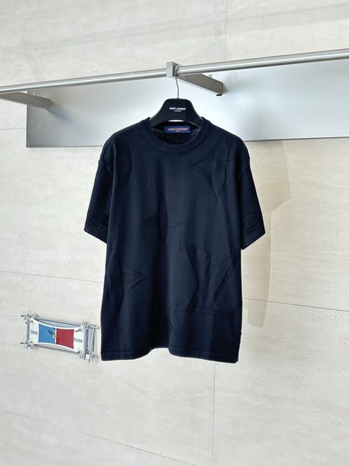 Louis Vuitton Embossed Jacquard Knit Short-Sleeve T-Shirt