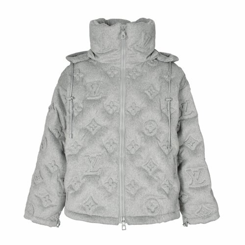 Louis Vuitton Embossed Down Jacket with Goat Cashmere