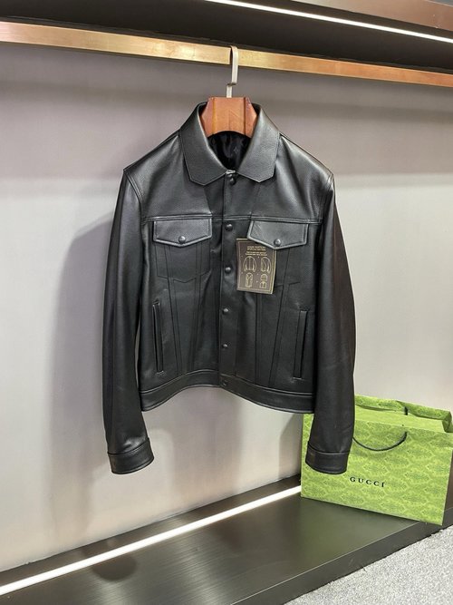 Louis Vuitton Calfskin Leather Jacket with Distinctive Style