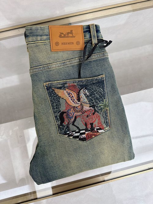 Hermes Original Denim Jeans, Super Customized, Premium