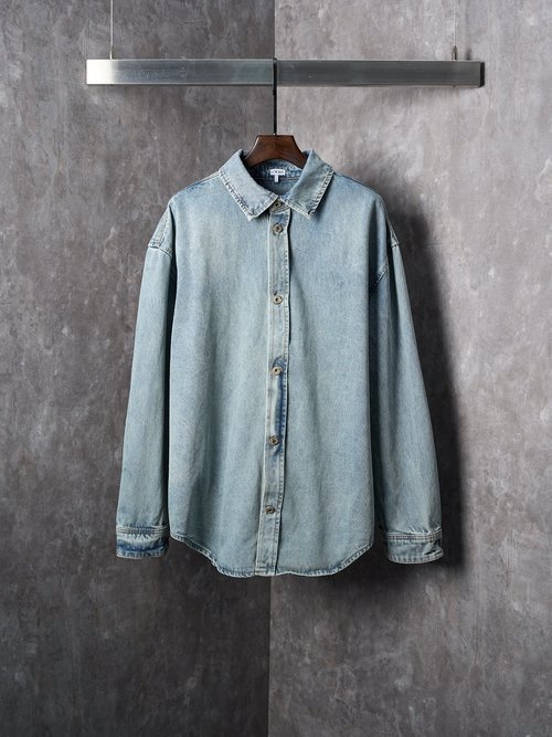 Loewe Laser Burned Denim Jacket with Lapel