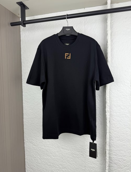 Fendi FF Embroidered Short-Sleeve T-Shirt