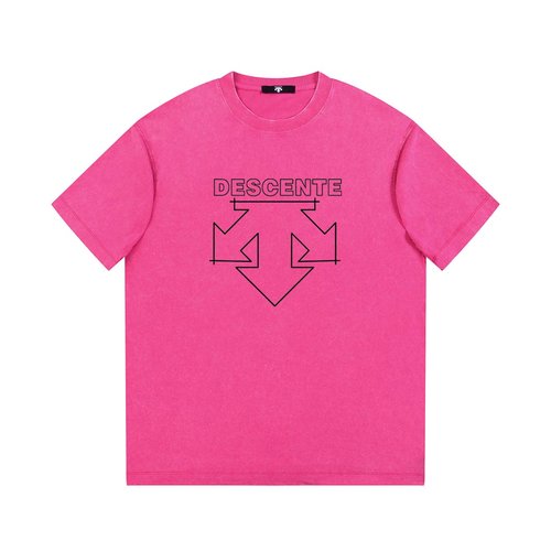 Descente Cotton Short Sleeve with Retro Letter Print