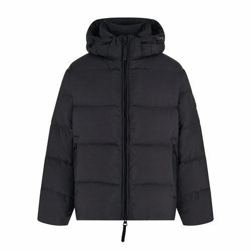 Burberry Black Warrior Sleeve Badge Down Jacket with Goose Down Fill