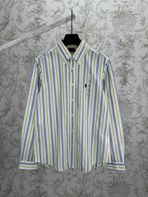 Loewe Yellow Stripe Shirt with Black Embroidered Logo