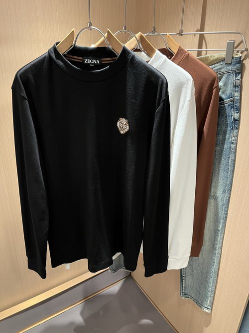 Zegna Warm and Soft Long - Sleeve Undershirt with Logo