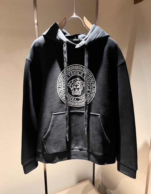 Versace Long-Sleeve Hooded Sweatshirt with Medusa Emblem