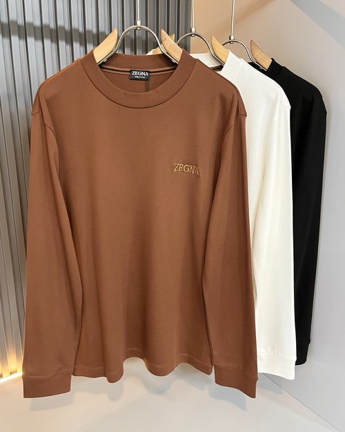 Zegna Cozy Long-Sleeve Base Layer with Embroidered Logo