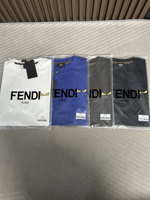 Fendi Casual Round Neck T-Shirt with Monster Embroidery