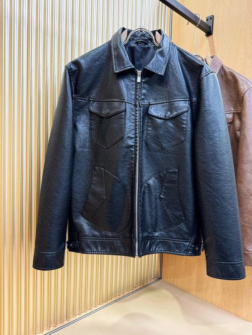 Gucci Protein Leather Fashionable Leather Jacket
