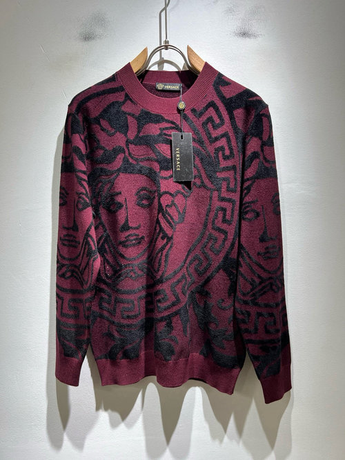Versace Exquisite Wool Sweater with Hooked Logo