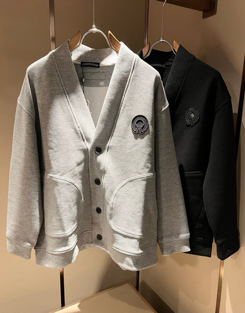 Chrome Hearts Knitted Cardigan with Embroidered Logo