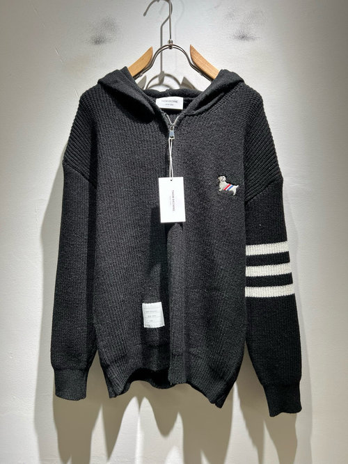 Thom Browne Soft Wool Cardigan with Logo and Stripes
