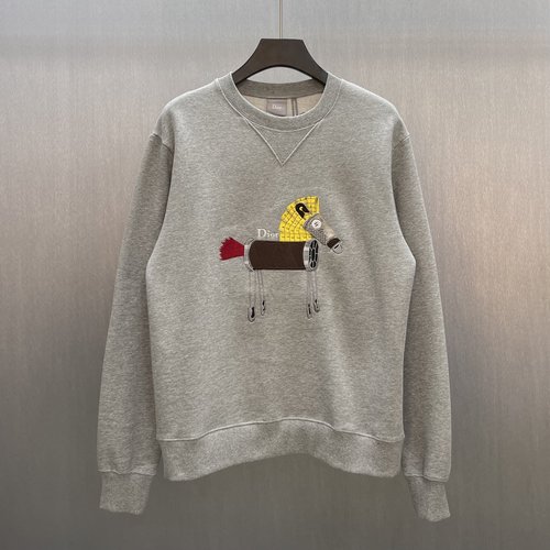 Dior Grey Sweatshirt with Pony Embroidery