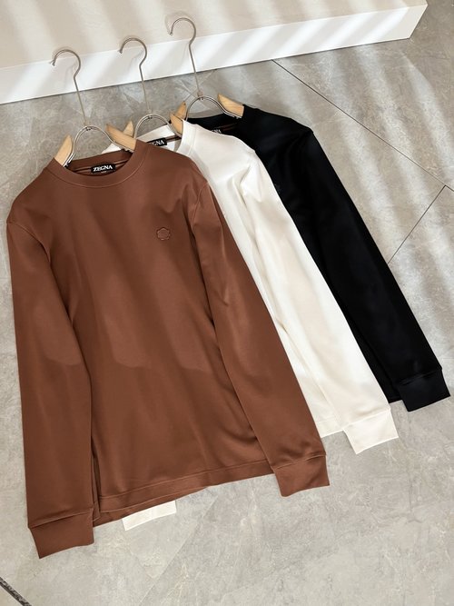 Zegna Casual Long-Sleeve Base Layer with Logo Pressing