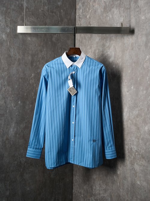 Loewe Striped Color-Blocked Single-Button Shirt