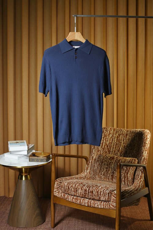 Fendi Italian Crafted Knitted Polo Shirt with Classic Collar