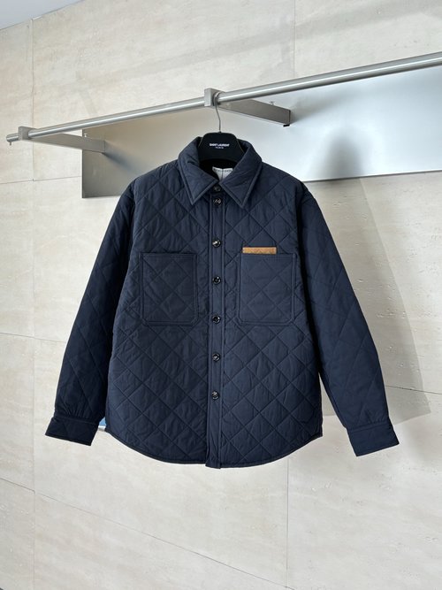 Bottega Veneta Quilted Cotton Classic Jacket with Logo