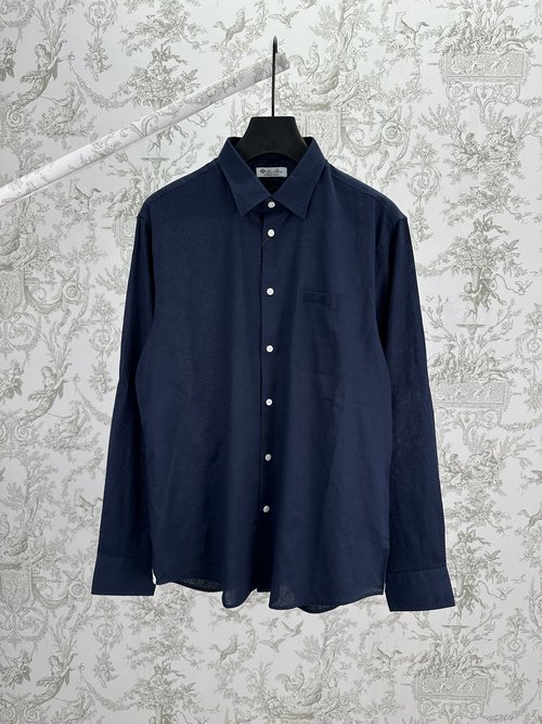 Loro Piana Blended Fabric Shirt with Folding Collar