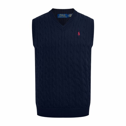 Polo Ralph Lauren Cotton Knit Vest with Embroidered Logo