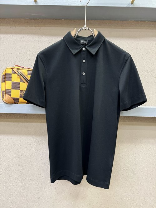 Zegna Imported Cotton Polo with Three-Button Design