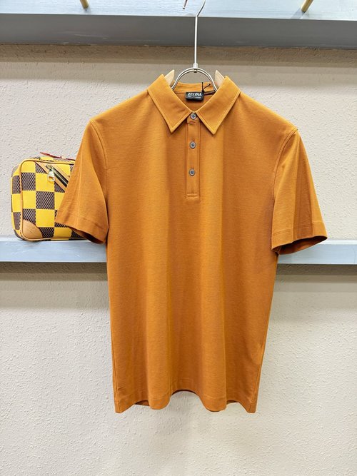 Zegna Imported Cotton Polo with Three-Button Design