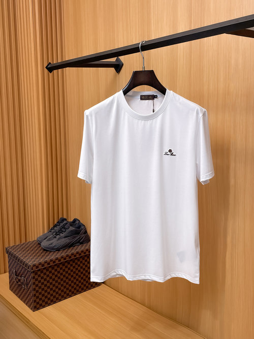 Loro Piana Stylish Round Neck T-Shirt with Logo Design