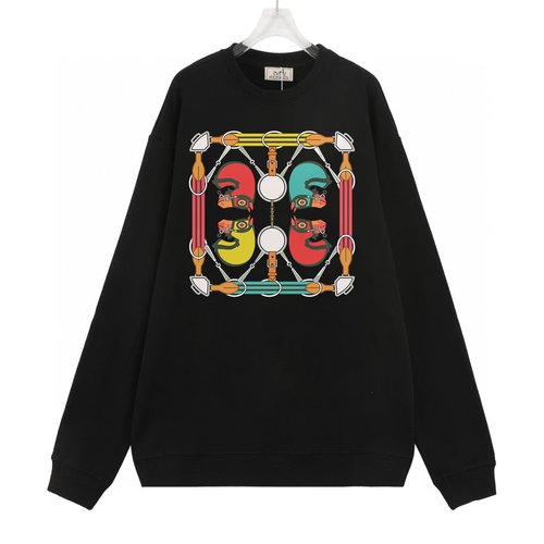 Hermes Custom Cotton Logo Printed Long Sleeve Sweatshirt