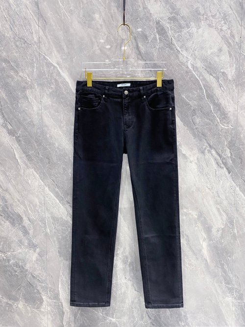 Prada Classic Logo Design Cotton Jeans