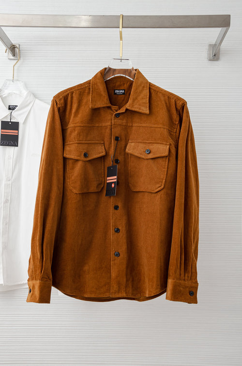 Zegna Corduroy Shirt Jacket with Pit Texture